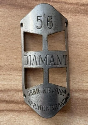 Diamant Modell 56, Steuerkopfschild aus 1902-1906 Jahre, Original, guter Zustand - Bild 1 von 4
