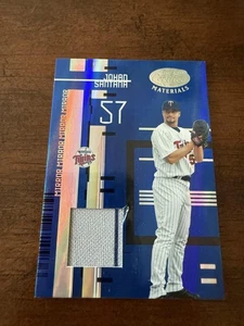 2005 Leaf Certified Materials #71 Johan Santana Mirror Fabric Blue #/100 - Picture 1 of 2