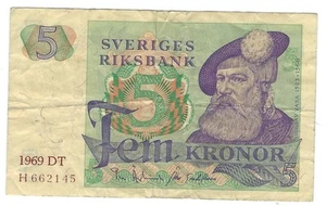 Billete Suecia 5 coronas 1969 P51a.5 - Imagen 1 de 2