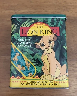 Vintage Collectible Disney The Lion King EMPTY Bandage Tin EXCELLENT CONDITION! - Image 1 of 4