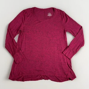 Cuddl Duds Soft Knit Top Heathered Red Long Sleeve Pullover Thumbhole Cuffs M - Picture 1 of 8