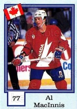 1992 Finnish Semic Stickers Snickers Backs #77 Al MacInnis