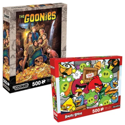 500pc Aquarius Angry Birds & The Goonies Jigsaw Puzzle Kids Game Set 35x48cm - image 1 of 3