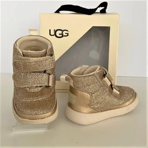 UGG Baby Pritchard Sparkle Shoes in Size 2/3 (6-12 Months) Glittery Gold, New - Picture 1 of 1