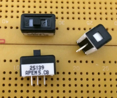 4A SPTT Slide Switch On-Off-On Miniature PCB Silver Apem 25139 Multi Qty  - Image 1 of 4