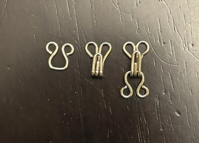 300pcs Silver Metal Hook And Eye Closures Foto 1 de 2