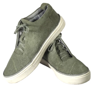 女士 TOMS Mid Cut 系带运动鞋靴,麂皮绒,橄榄绿,尺寸 6.5  — 第 1/4 张图片