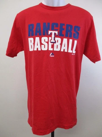 New Texas Rangers Mens Sizes S-L Majestic Red Shirt $34 Cover