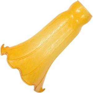 LS98 Lily Flower Blown Glass Lampshade Yellow Opening I.D. 1.26" x O.D. 1.5" - Picture 1 of 7