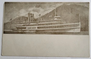 C 1906 HUDSON RIVER DAYLINE PUBBLICITÀ PC PIROSCAFO ROBERT FULTON - Foto 1 di 2