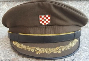 Croatian army, higher officer peaked cap with badge - Croatia military hat ! - Picture 1 of 5