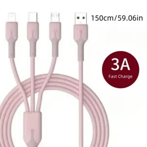 3 in 1 Fast Charging Cable Cell Phone Charger Cord For iPhone Type C Micro USB - Picture 1 of 12