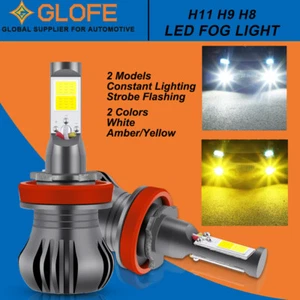 H8 H11 Switchback White Amber LED Fog Driving Light Bulbs Flash Strobe 3K+6K - Picture 1 of 12