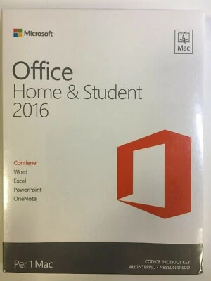 Office Home & Student 2016 Italian Retail Box for Apple Mac Computer GZA-00599 - Imagen 1 de 3