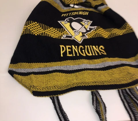 Pittsburg Penguins Embroidered Backpack Black And Yellow NHL Cover