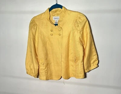 Chadwick's Women's Size 10P Bright Yellow Spring Jacket Lined 3/4 Sleeve Short - Image 1 of 4