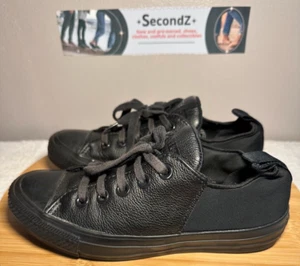 Converse Chuck Taylor All Star schwarz auf schwarz Damen Leder und Stoff Gr. 5,5 - Bild 1 von 6