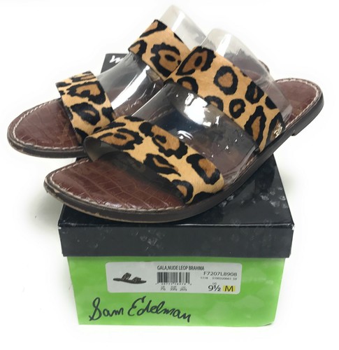 NEW BALANCE Sam Edelman Sandali da donna in pelle di vitello sabbia leopardo Gala taglia US 9 5M