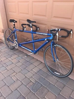 Metal Flake Blue Cannondale tandem bicycle in near perfect condition - Image 1 of 4