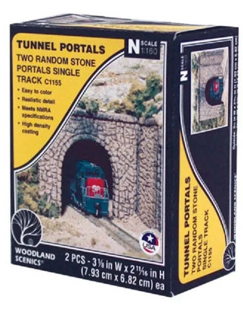Woodland Scenics C1155 N Scale Random Stone Single Track Tunnel Portal - Image 1 of 1