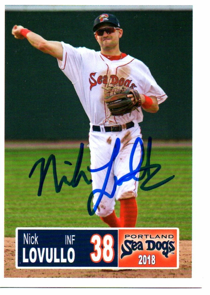 Nick Lovullo 2018 Portland Sea Dogs Signed Card - Image 1 of 1