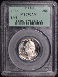 1965 SMS Washington Quarter PCGS SP-67 CAM - Imagen 1 de 2