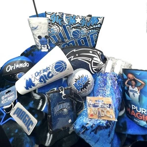 Orlando Magic Huge Fan Bundle Lot Blanket Lanyard Pin Waist Bag Cup Ball Pom pom - Picture 1 of 10