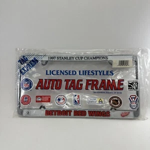 1997 Stanley Cup Champions Detroit Red Wings NHL Metal License Plate Frame New - Picture 1 of 8
