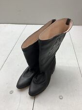 Womens Grey Leather Horseshoe Boots Size 6