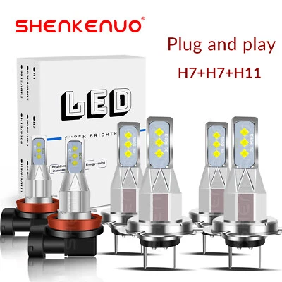 For Mercedes-Benz E350 B200 2008 -2011 LED Headlight High Low Bulbs Fog Lamp 6pc - Image 1 of 4