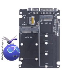 M.2 NGFF SSD MSATA vers Sata, compatible M.2/Msata - double disque - commutateur - Photo 1/7