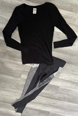 Camiseta y leggin Victoria Secret rosa manga larga Foto 1 de 4