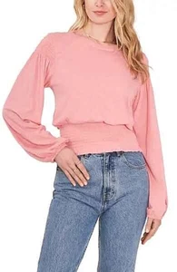 NWT 1.State Women's Smoked Hem Long Sleeve Top Blouse Size S - Picture 1 of 2