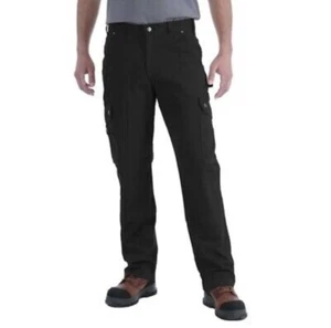 NWT Carhartt B342 Black Relaxed Fit Ripstop Cargo Work Pants Size 30W x 34L - Picture 1 of 5