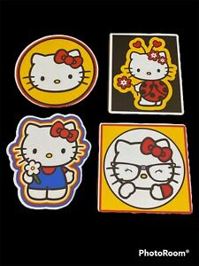 Set of 4 Hello Kitty Magnets Brainy Cat Ladybug Red Bow Overalls Heart