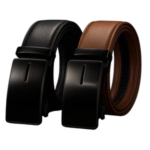 Cinturón de trinquete de cuero para hombre VIQTTA - Hebilla ajustable automática - Imagen 1 de 8