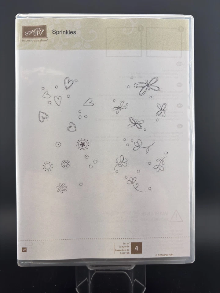 Stampin’ Up! Sello de goma montado Sprinkles 115076 corazones flores de libélula Foto 1 de 2