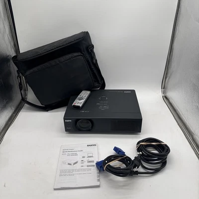 SANYO PLC-WXU30 PROJECTOR LCD WXGA 3700 LUMENS -OEM Remote.  Manual. Travel Case - Image 1 of 4