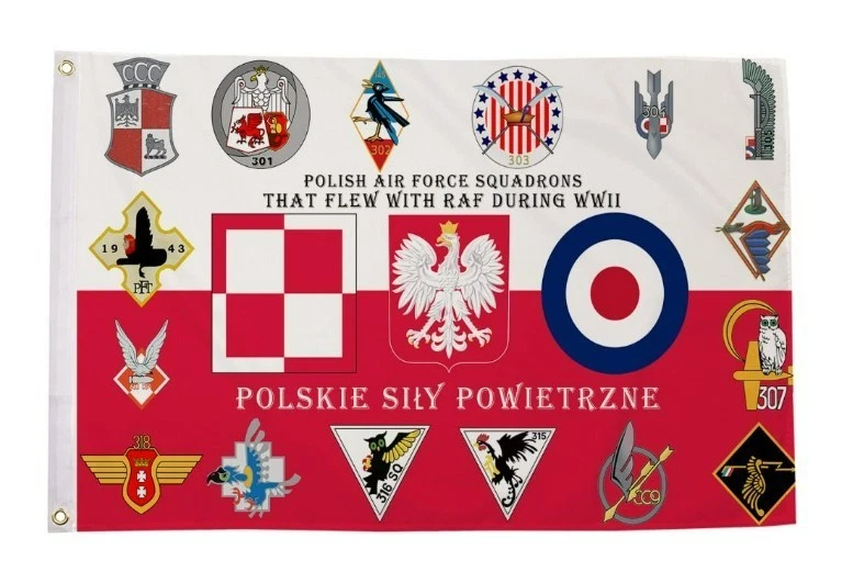 POLISH AIR FORCE Poland BRITISH RAF 5x3 feet FLAG 150cm x 90cm - Image 1 of 1