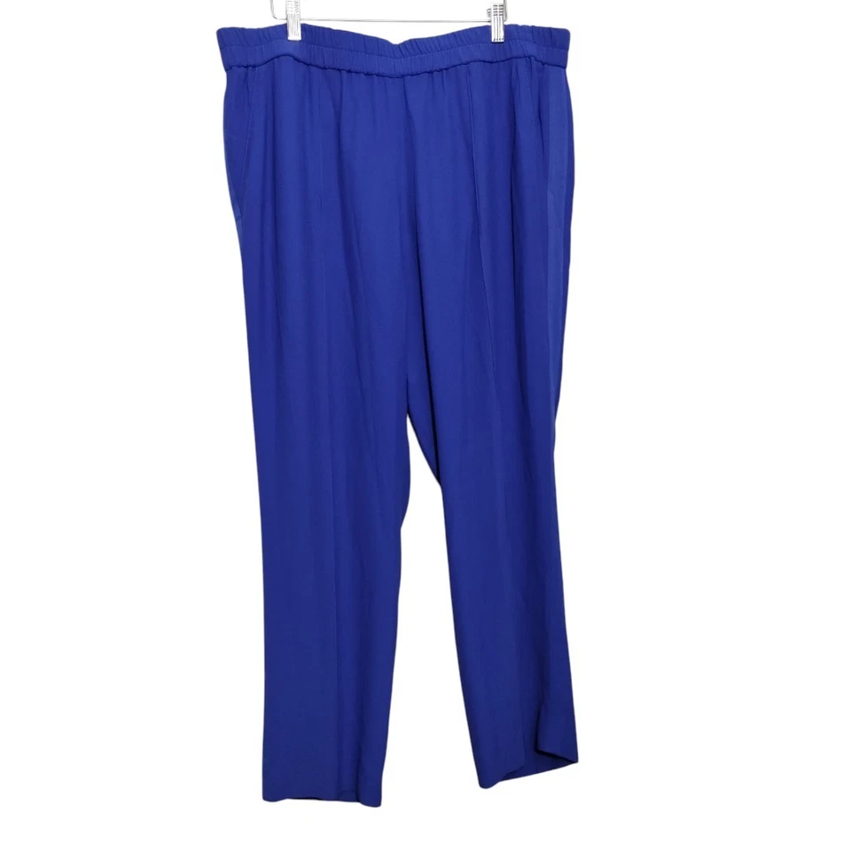 Escada Dress Pants Womens XL Royal Blue Lightweight Straight Pull-On Slacks - Image 1 of 4