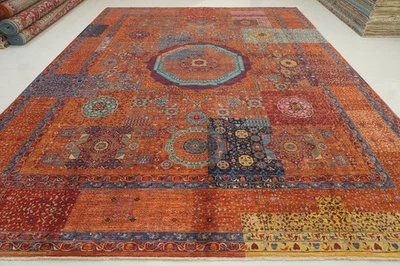 12x15 ft Rusty Red Mamluk Turkish Hand Knotted Wool Medallion Rug - Image 1 of 4