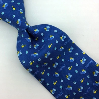 Pineda Covalin Tie Mexico Chicken Blue Sky Yellow Narrow Necktie Luxury Silk  - Image 1 of 4