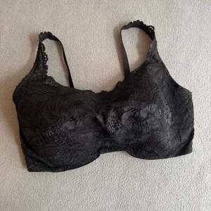 Soma Intimates Lace Overlay Cami Bra Womens 36DDD Black Underwire Neutral - Picture 1 of 8