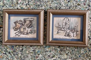 Vintage Watercolor Painting Set Pike Pioneer Museum Artist Signed Framed - Picture 1 of 7