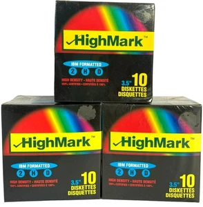 Vintage Floppy Disks 3.5" IBM Formatted HighMark 2HD HD Diskettes 30 NEW SEALED! - Picture 1 of 5