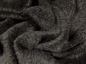 Wool Blend Heavyweight Bearskin Fur Fabric, Per Metre - Plain - Grey - Picture 1 of 3