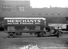 Merchants Motor Frieght Semi-Truck, Omaha, Nebraska - 1938 - Vintage Photo Print
