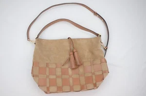 Michael Kors Woven Check Pattern Purse Brown Pre-Owned 5401093 - Picture 1 of 4