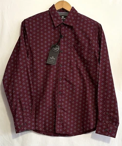 Camisa MBX Premium Goods Hombre S 100% Algodón Cuello Abotonable Merlot Melocotón Popelina - Imagen 1 de 9