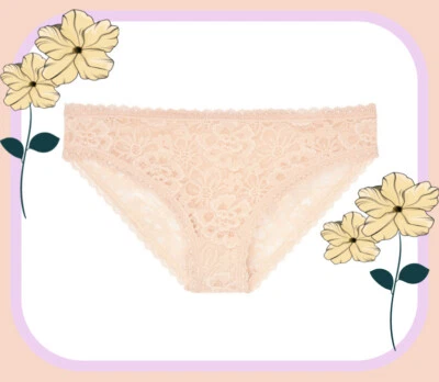 M L XL бежевый голая все цветочные кружева LACIE Victorias Secret бикини трусики - Изображение 1 из 4